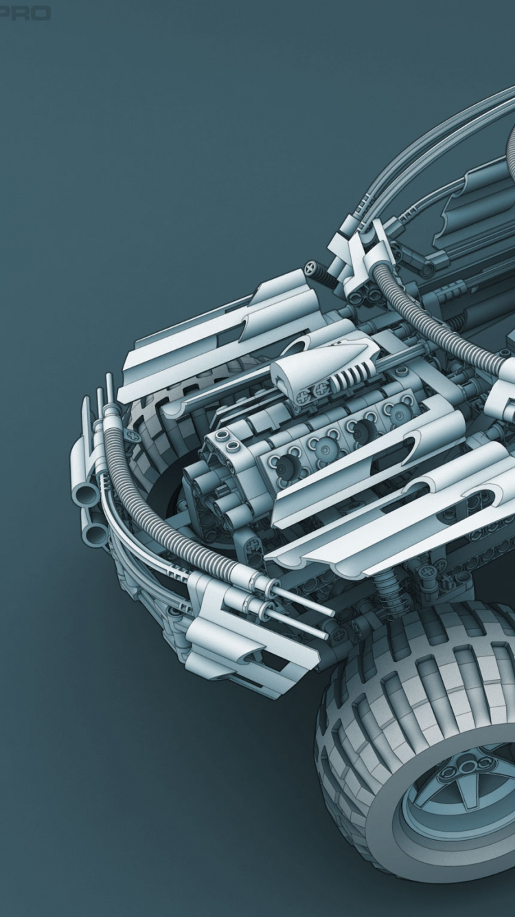 Обои автомобильные шины, система автомобильных колес, джип, Лего, робот в разрешении 750x1334