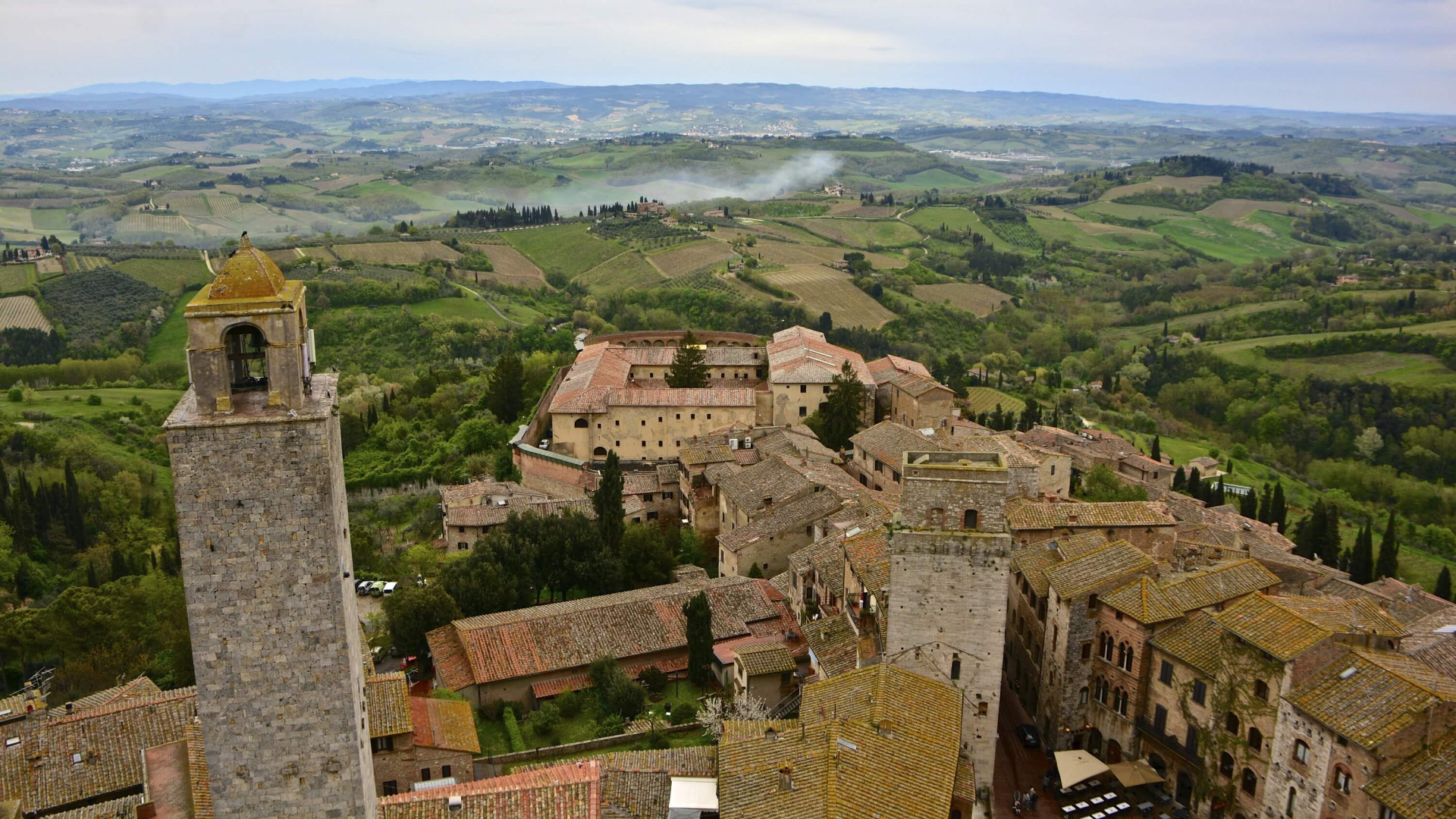 Обои площадь Чистерна, Пьяцца Делла Чистерна, развалины, сельский район, деревня в разрешении 1920x1080