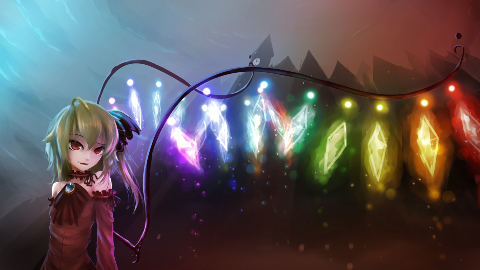 Обои проект тохо, свет, Фиолетовый, аниме, анимация в разрешении 1920x1080