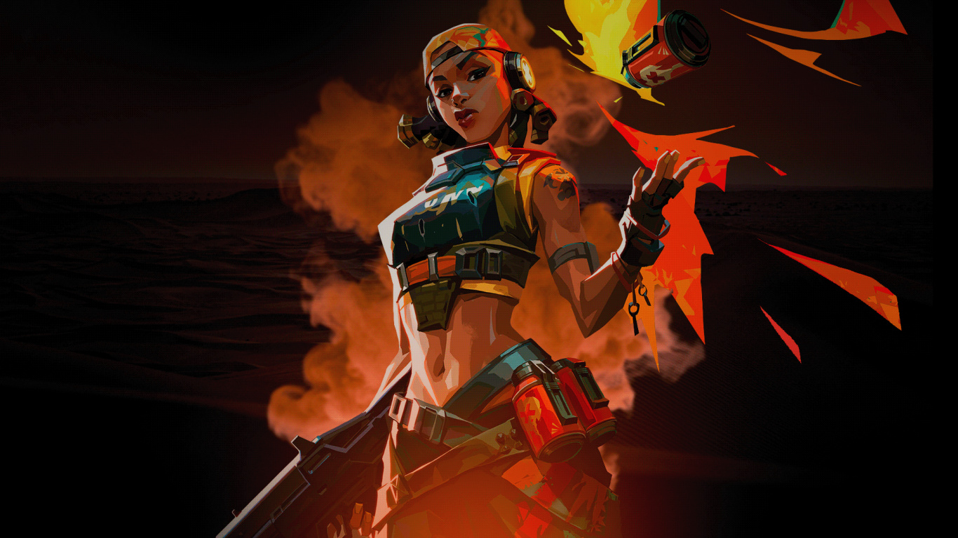 Обои VALORANT, riot games, мультфильм, арт, событие в разрешении 1366x768