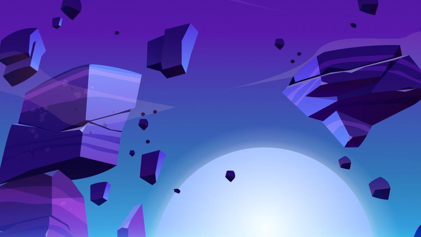 Обои внеземная жизнь, иллюстрация, планета, векторная графика, графика в разрешении 1366x768