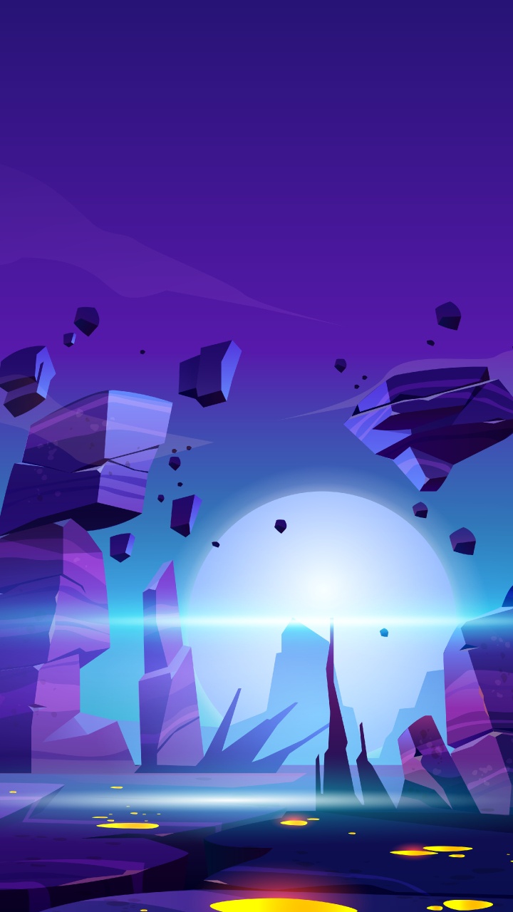 Обои внеземная жизнь, иллюстрация, планета, векторная графика, графика в разрешении 720x1280