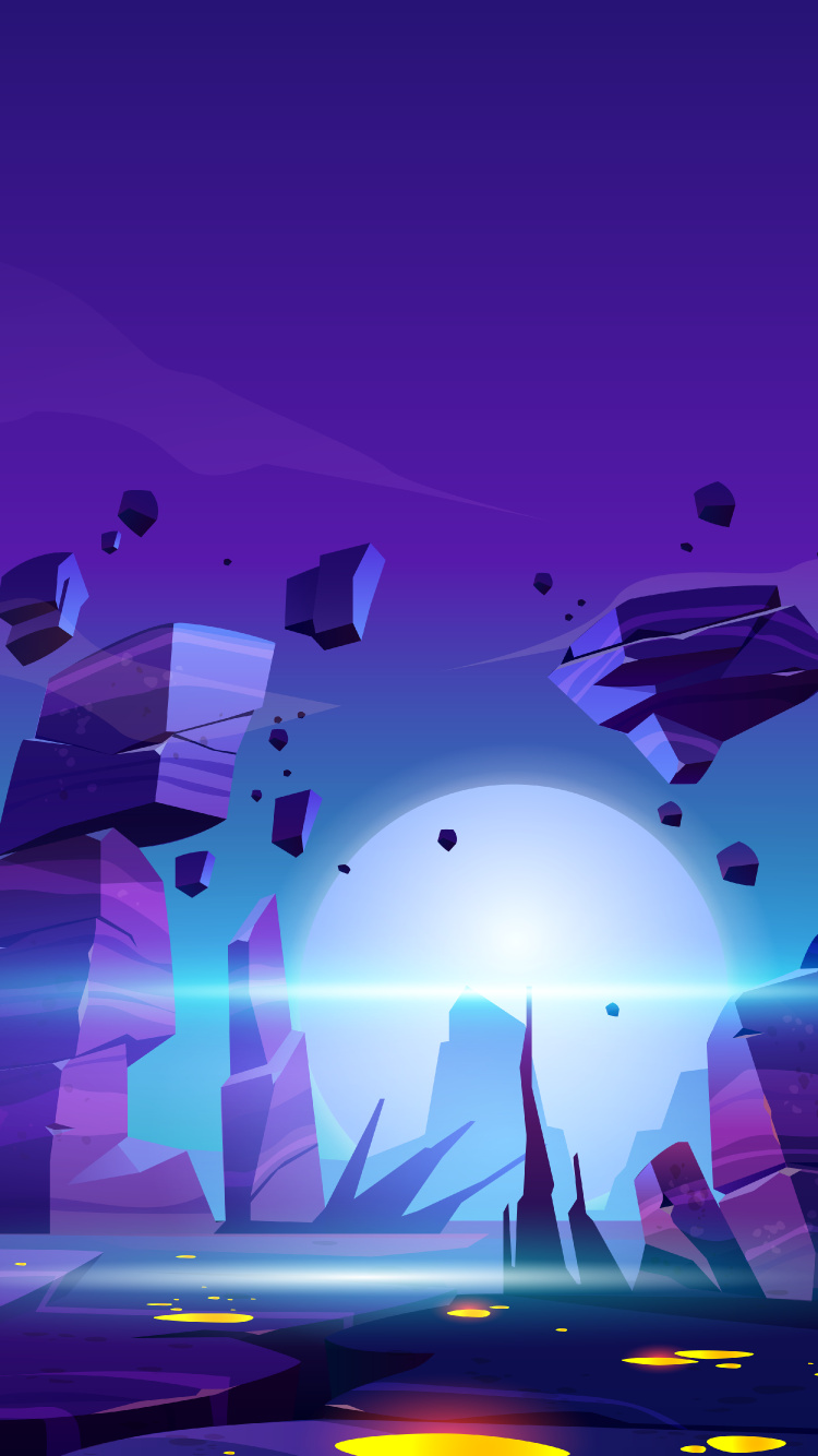 Обои внеземная жизнь, иллюстрация, планета, векторная графика, графика в разрешении 750x1334