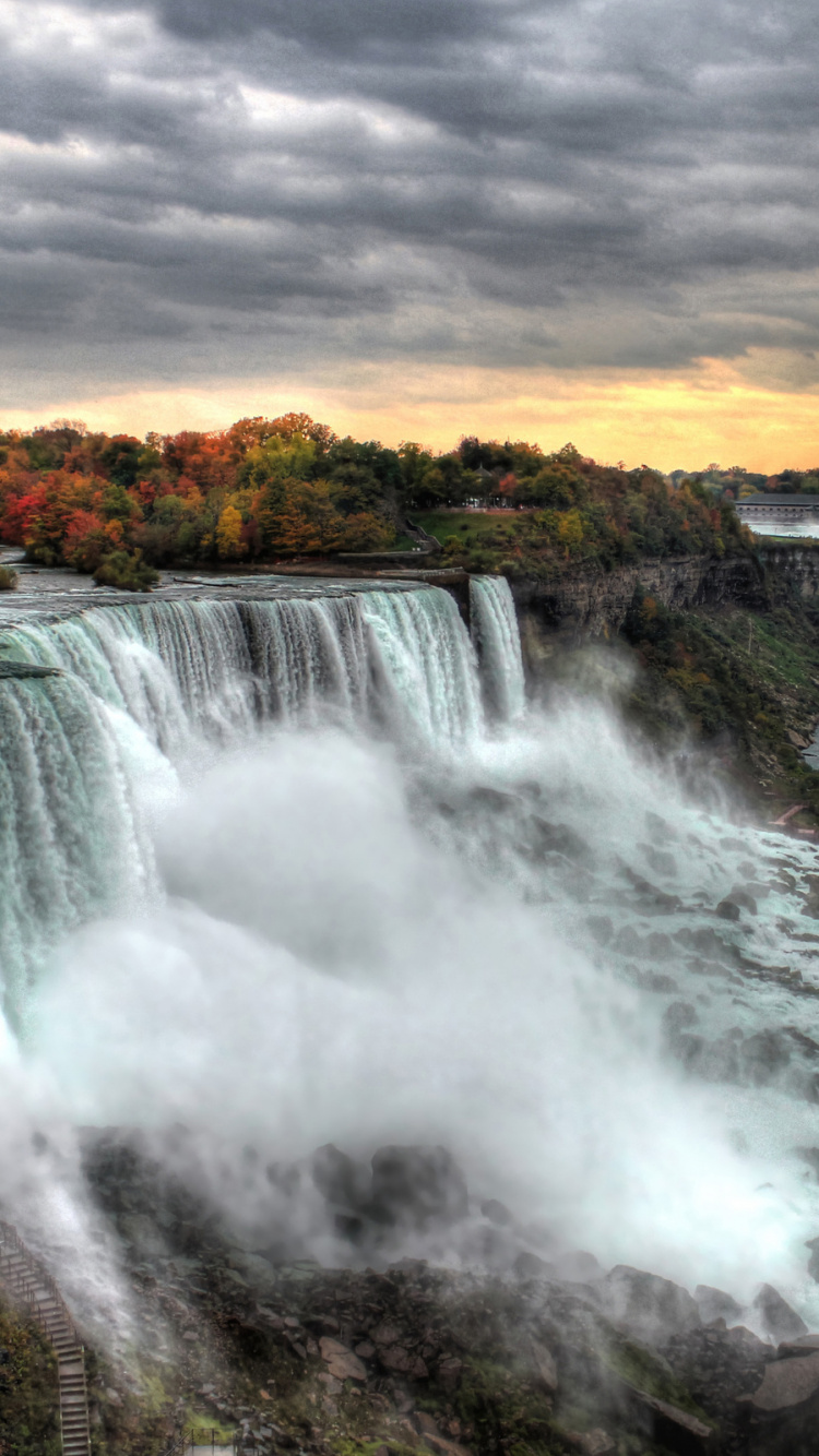 Обои американский водопад, река Ниагара, Водопад Подкова, водопад, водоем в разрешении 750x1334