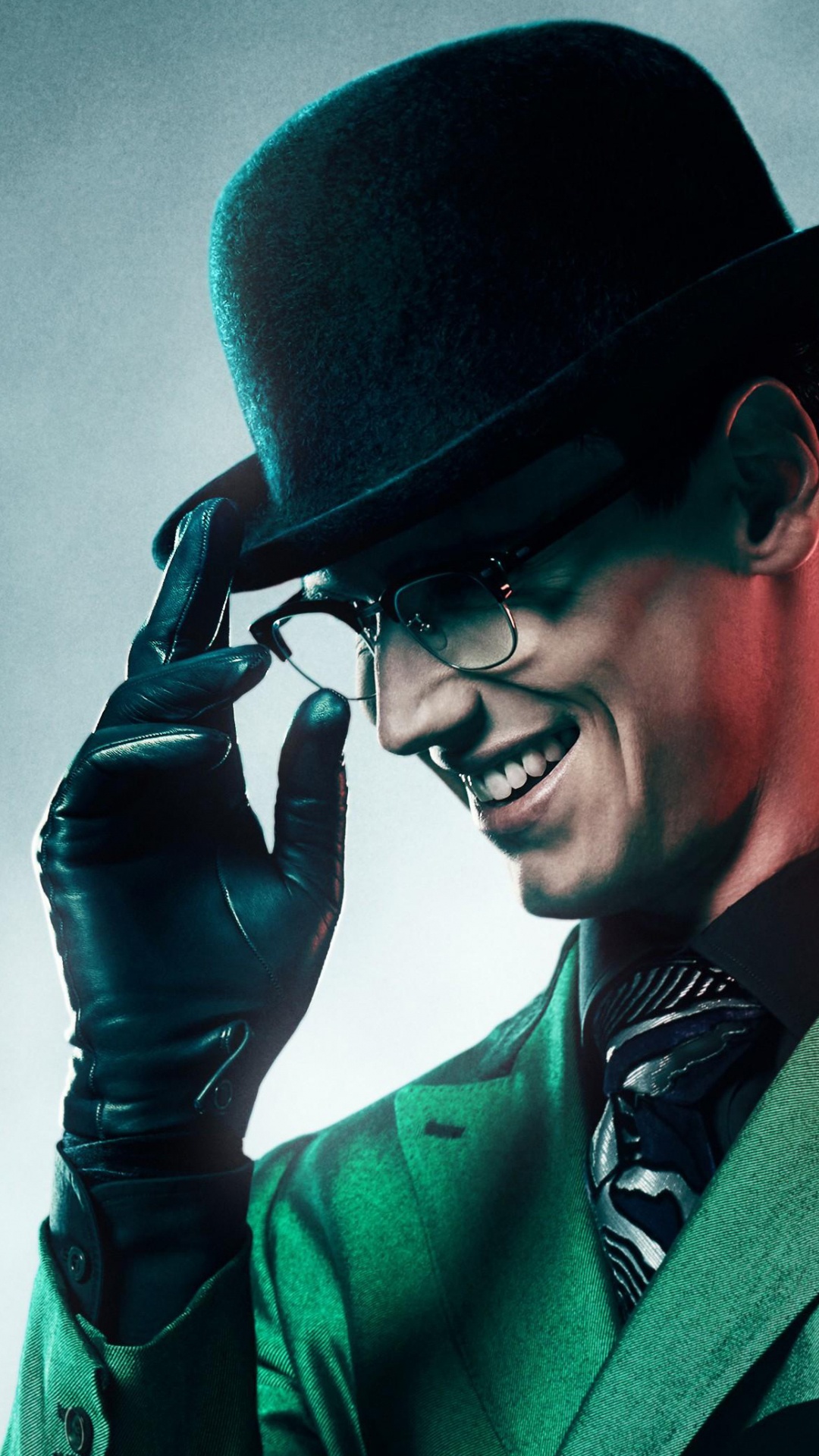 Обои риддлер, Бэтмен, Готэм - Сезон 5, зеленый, очки в разрешении 1080x1920