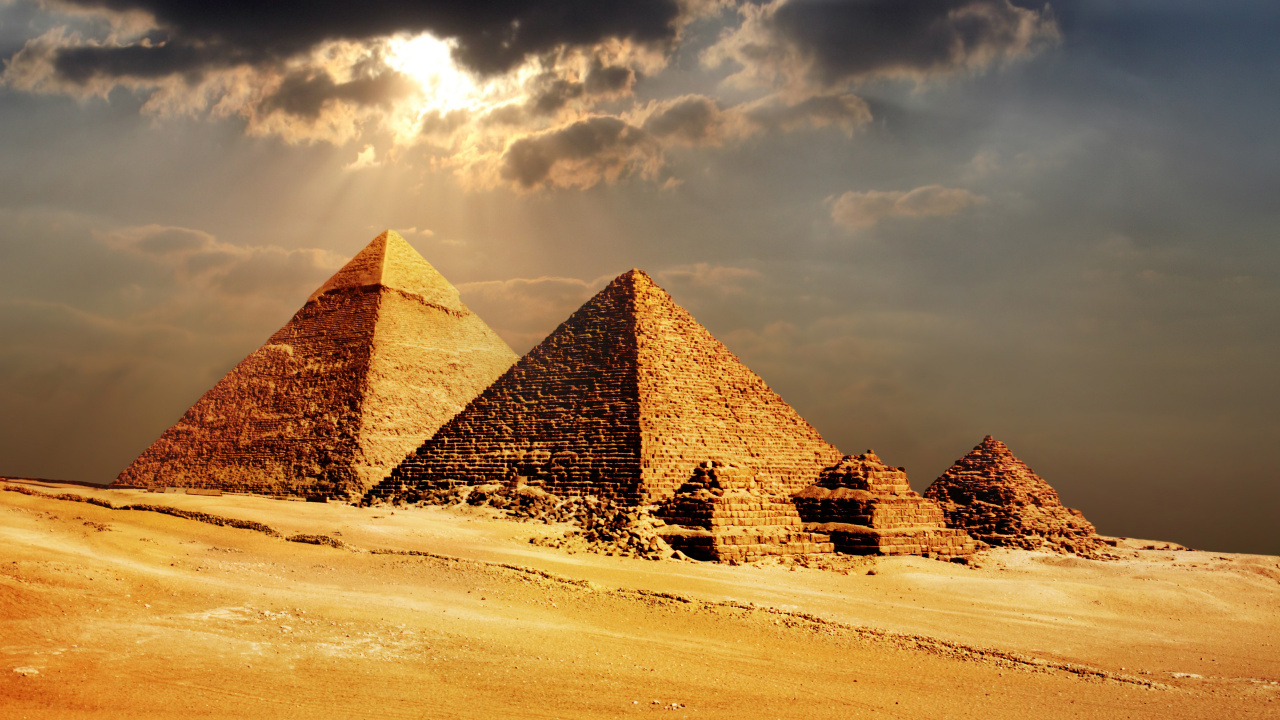 Обои египетская пирамида, пирамида, памятник, древняя история, историческое место в разрешении 1280x720