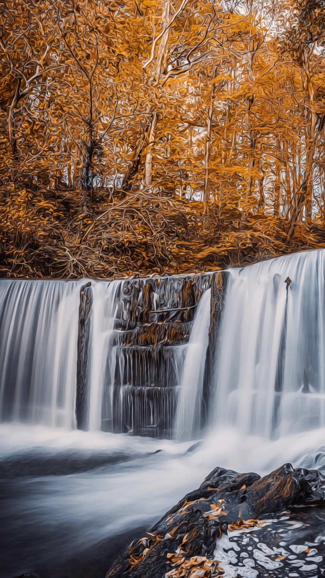 Обои водопад, течение, вода, реки, свет в разрешении 1080x1920