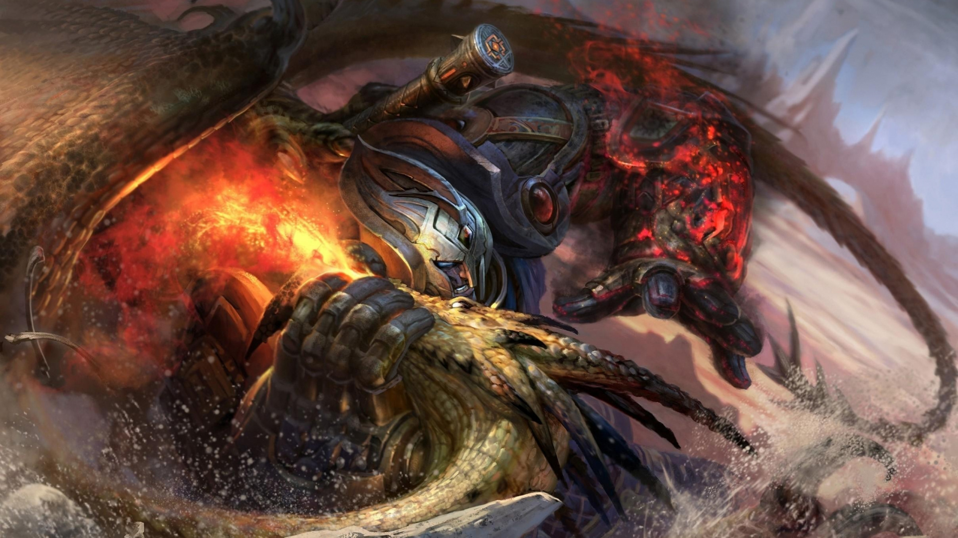 Обои дракон, мифология, мифическое существо, cg работы, компьютерная игра в разрешении 1920x1080