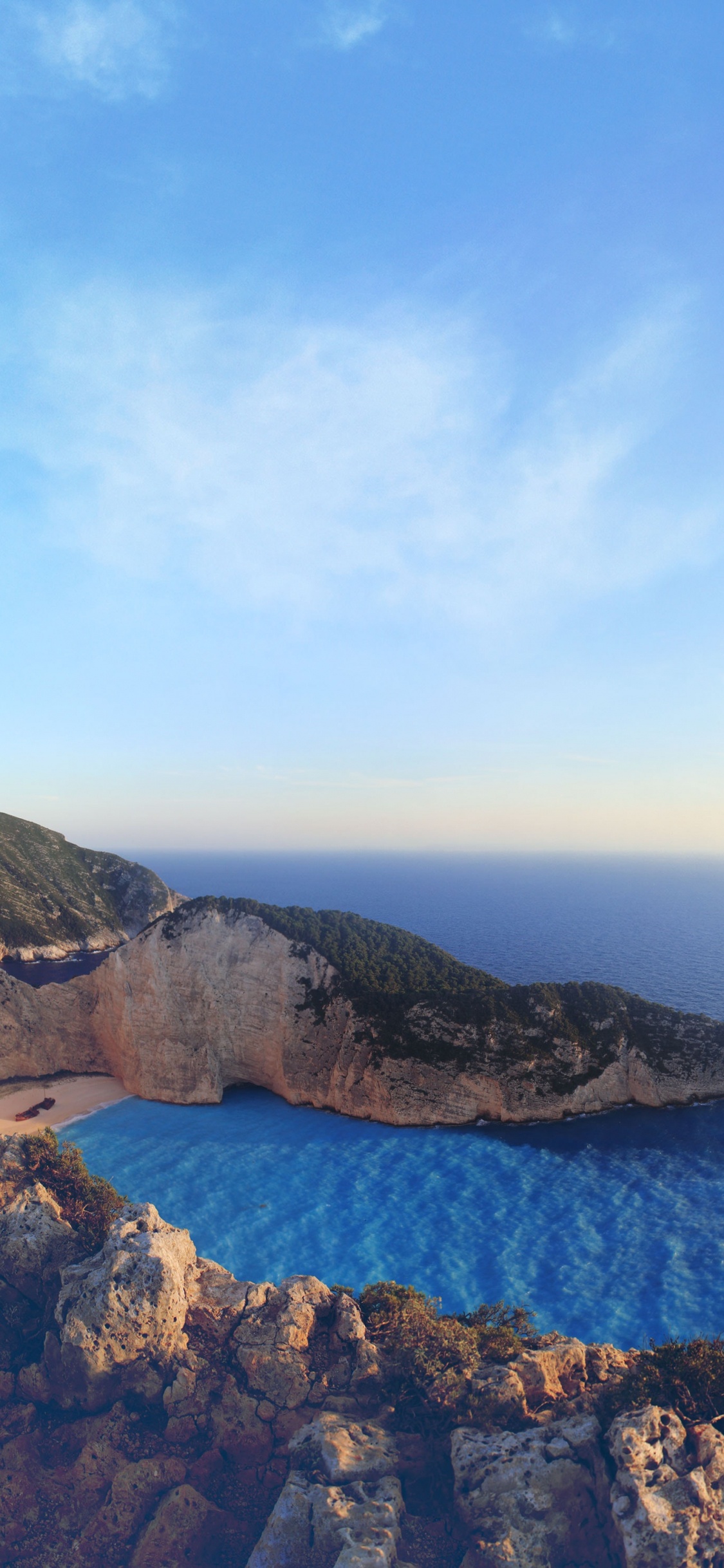 Обои побережье, море, обрыв, горизонт, местность в разрешении 1125x2436