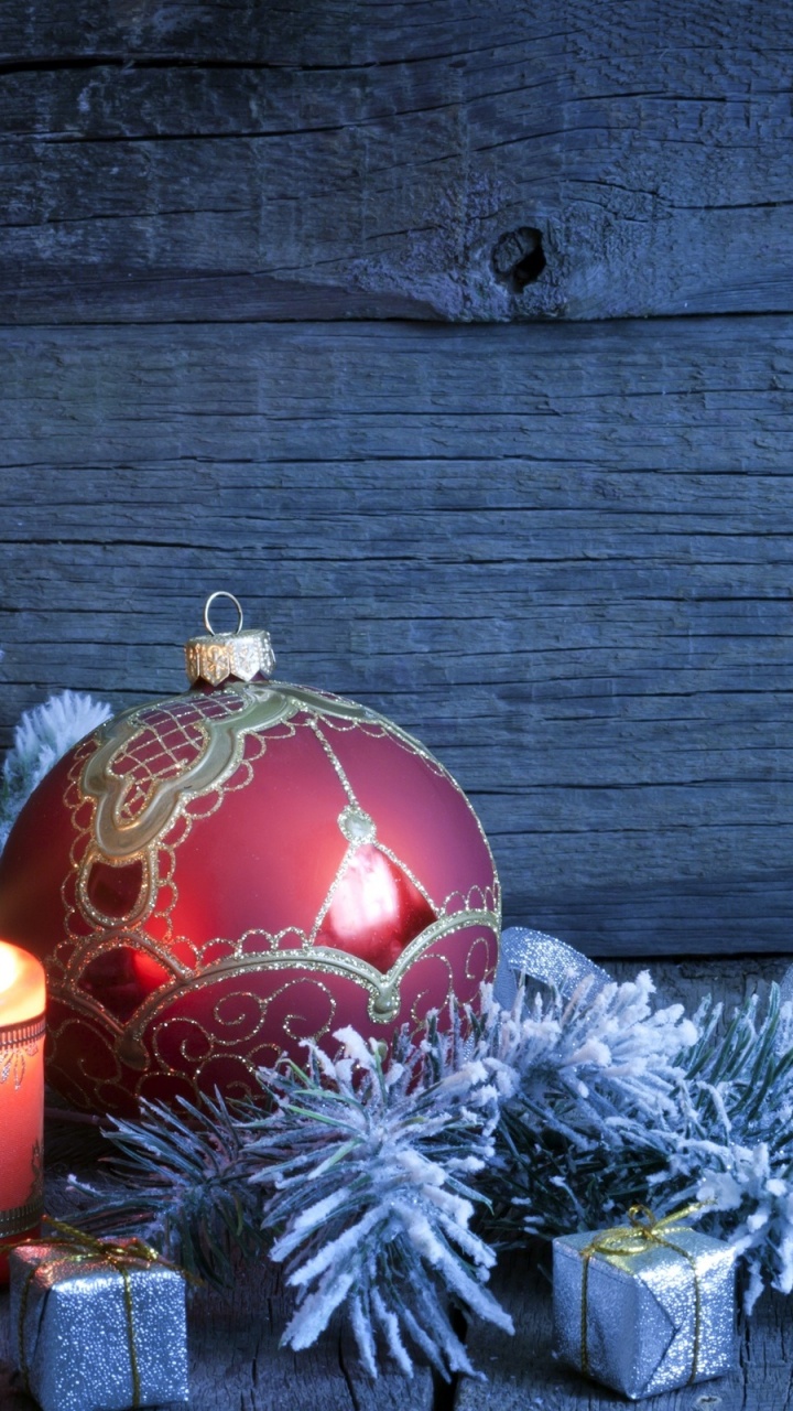 Обои Рождественский день, рождественский орнамент, елка, Рождественские украшения, Рождество в разрешении 720x1280