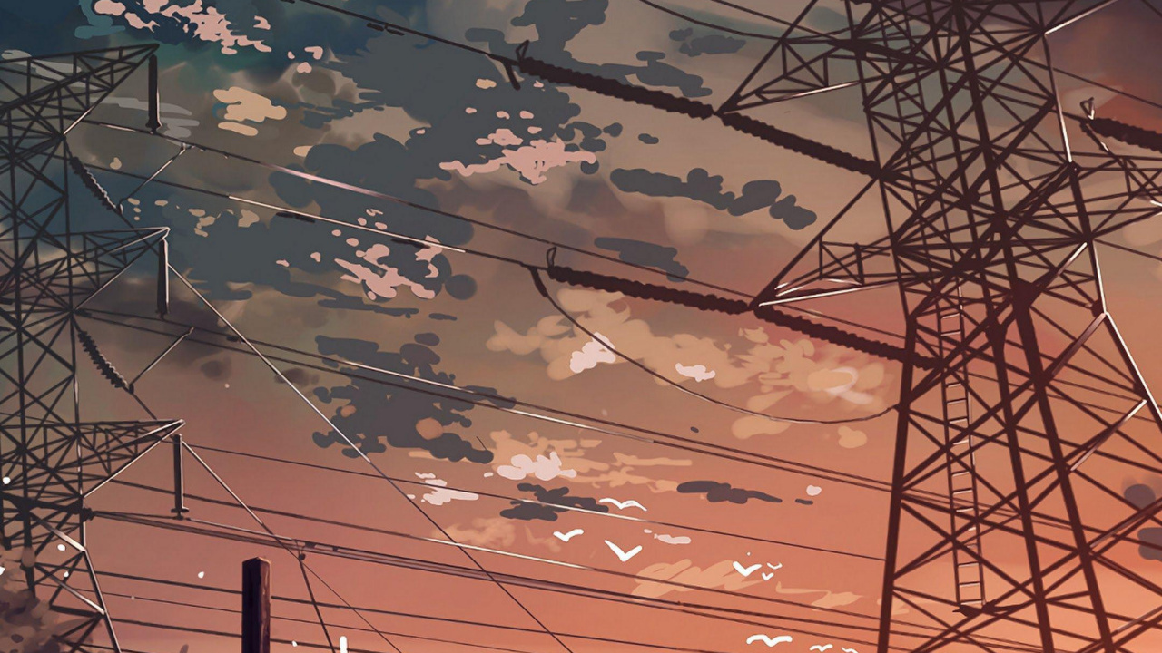 Обои аниме, театральные декорации, пейзаж, арт, облако в разрешении 1280x720