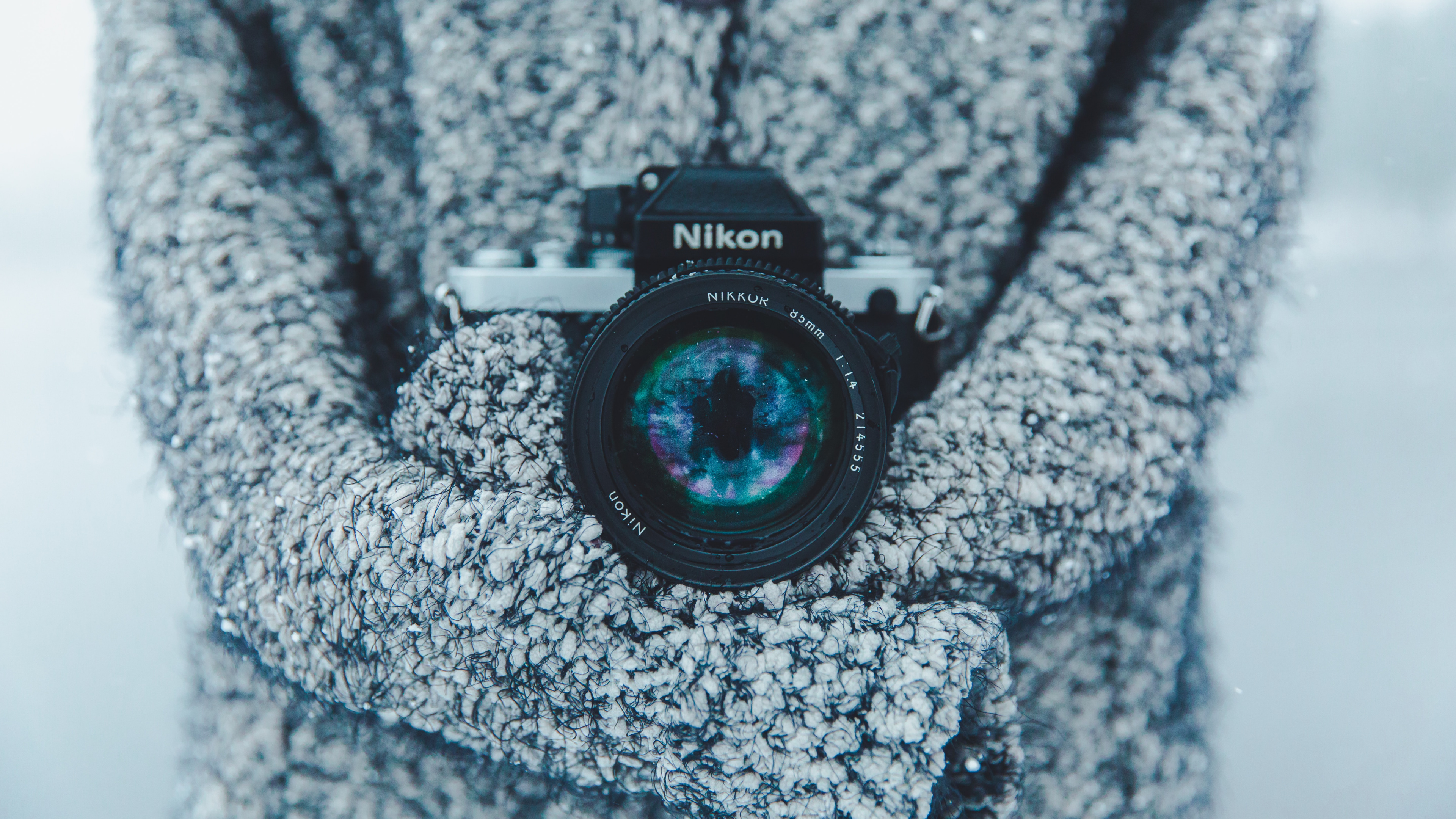 Обои Никон, объектив камеры, камера, Canon, черный в разрешении 3840x2160