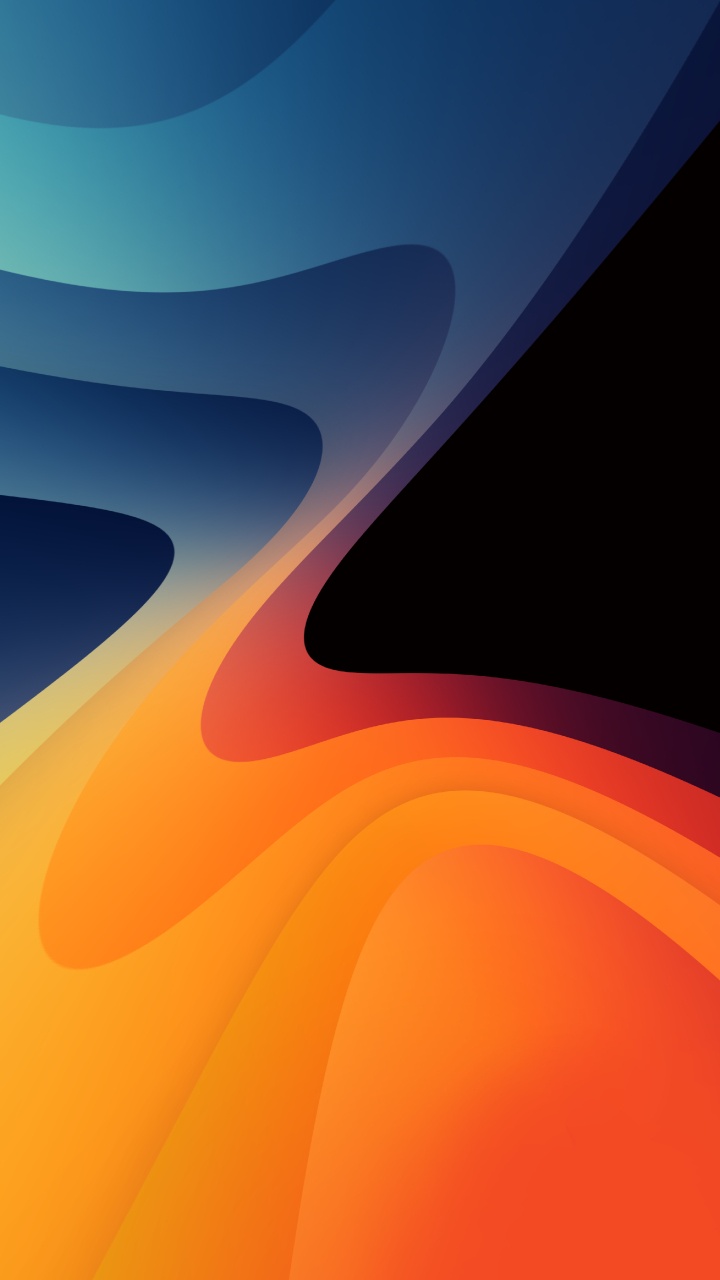 Обои Оранжевый цвет, геометрия, лазурный, склон, арт в разрешении 720x1280