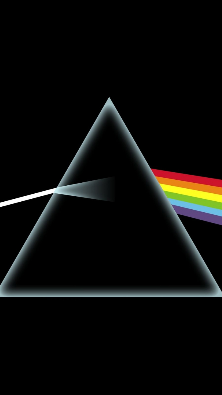 Обои Темная сторона Луны, Pink Floyd, призма, свет, треугольник в разрешении 750x1334