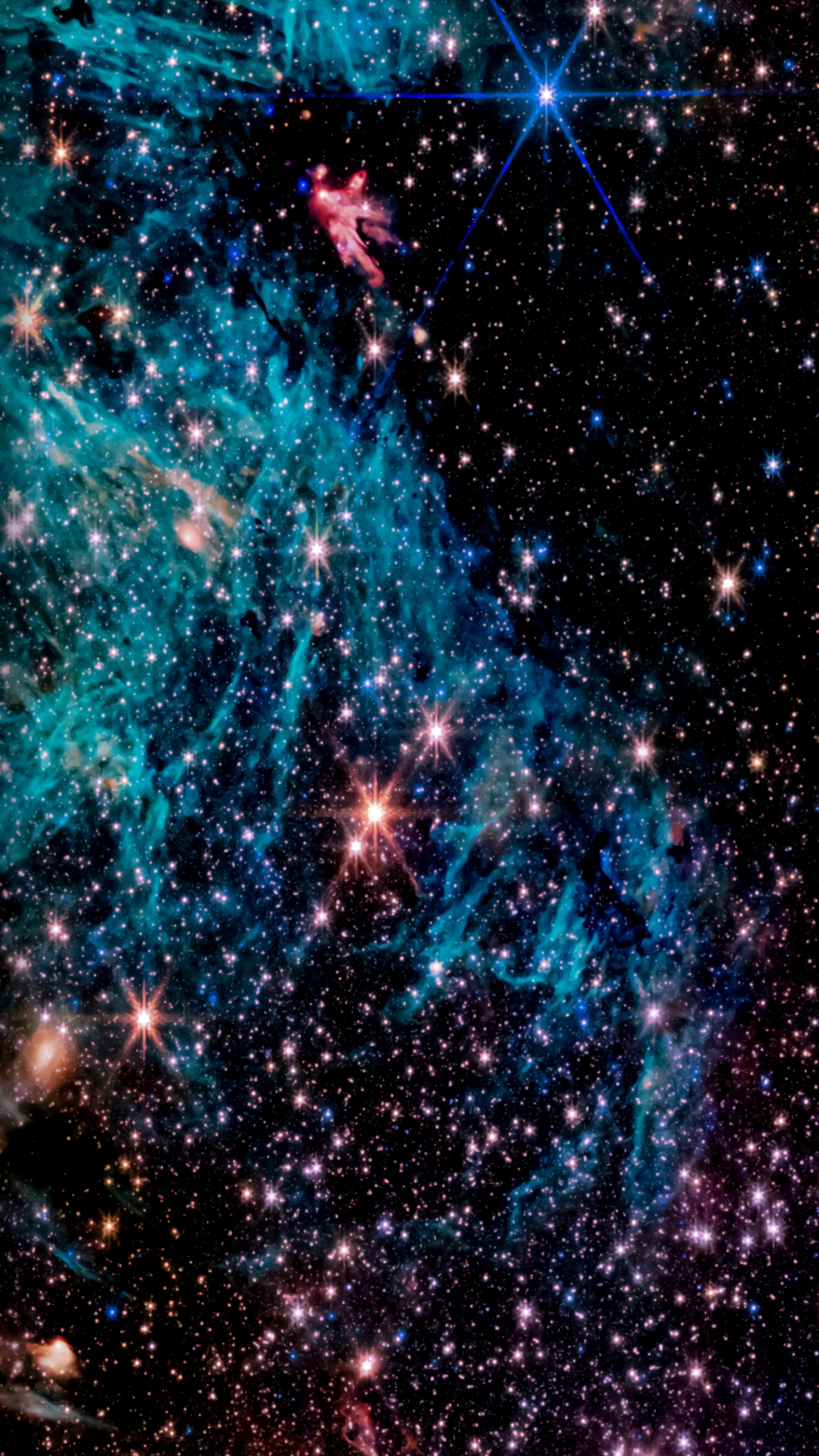 Обои звезда, Космический Телескоп Джеймса Вебба, туманность, Галактика, Астрономия в разрешении 1440x2560