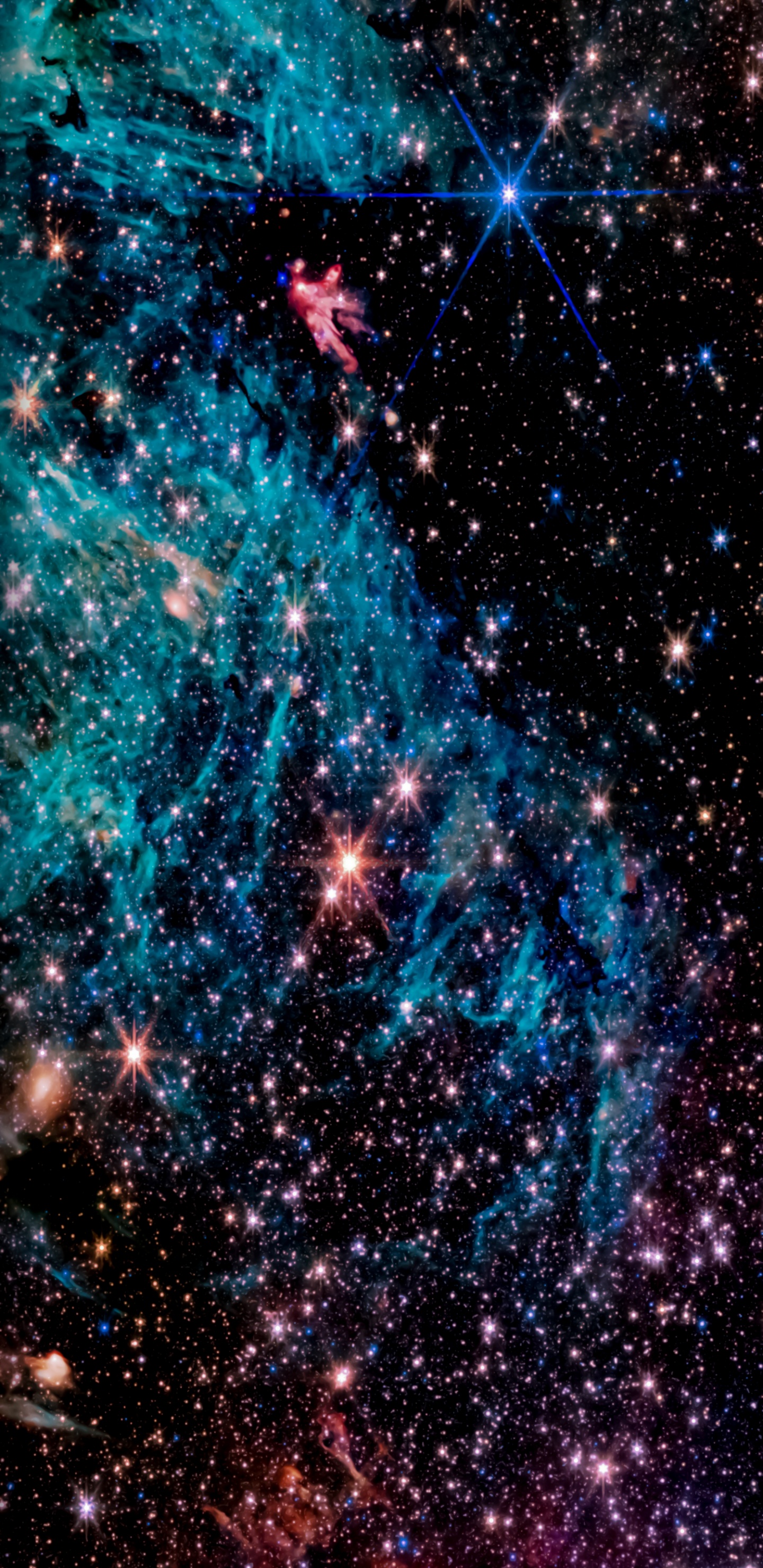 Обои звезда, Космический Телескоп Джеймса Вебба, туманность, Галактика, Астрономия в разрешении 1440x2960