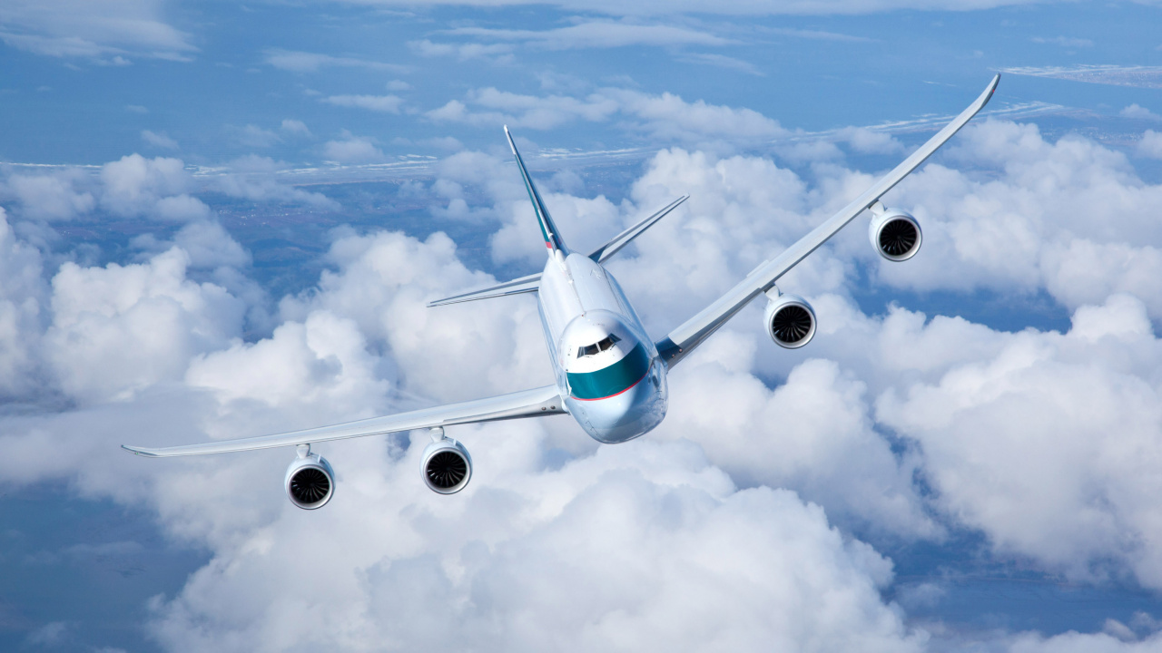 Обои самолет, самолеты, Боинг 747, авиакомпания, авиалайнер в разрешении 1280x720