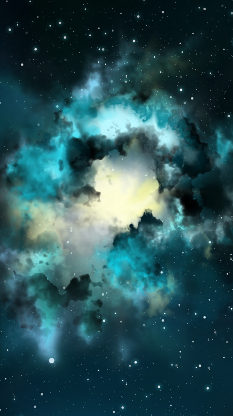 Обои туманность, космическое пространство, атмосфера, астрономический объект, Галактика в разрешении 750x1334