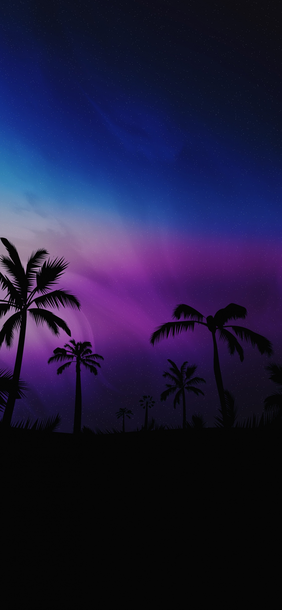 Обои черный красивый телефон, водоем, ночь, природа, растительность в разрешении 1125x2436