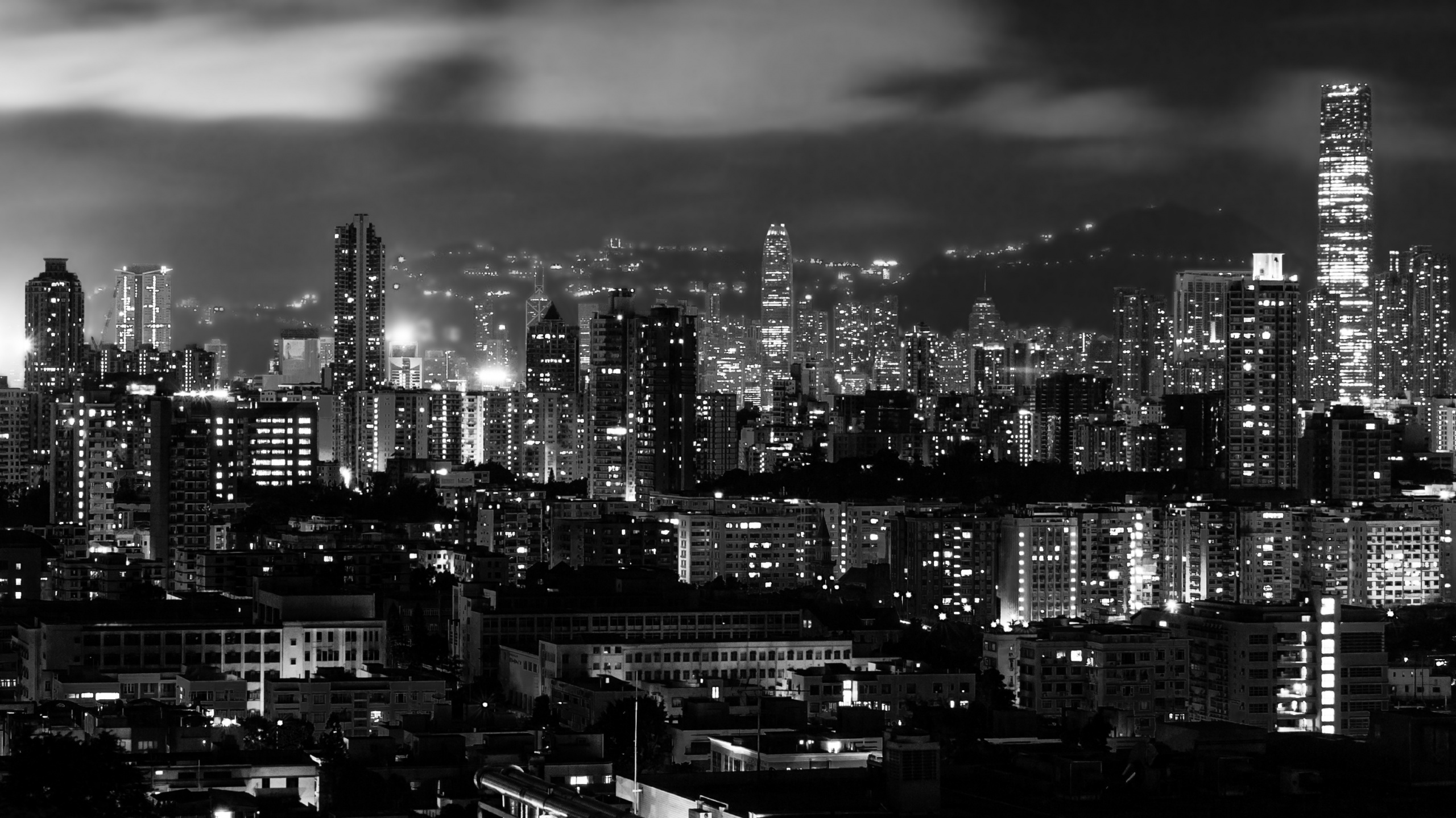 Обои Гонконг, городской пейзаж, город, метрополия, городской район в разрешении 2560x1440