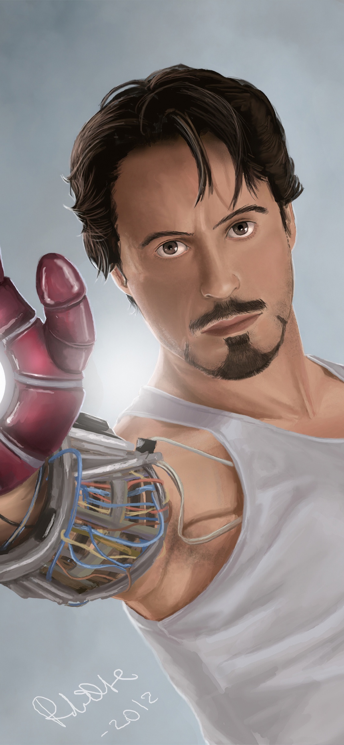 Обои Железный человек, Капитан Америка, супергерой, рука, палец в разрешении 1125x2436