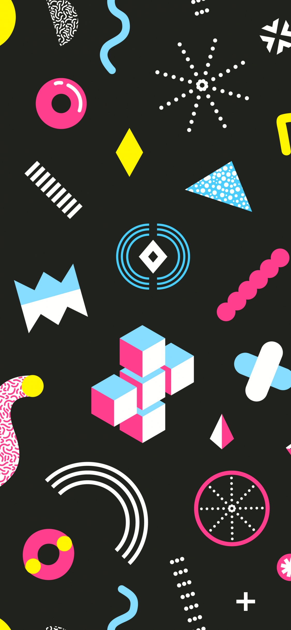 Обои Мемфис бесшовный фон, узор, графический дизайн, дизайн, векторная графика в разрешении 1125x2436