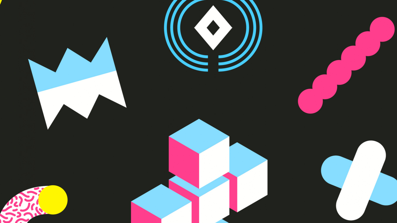 Обои Мемфис бесшовный фон, узор, графический дизайн, дизайн, векторная графика в разрешении 1366x768