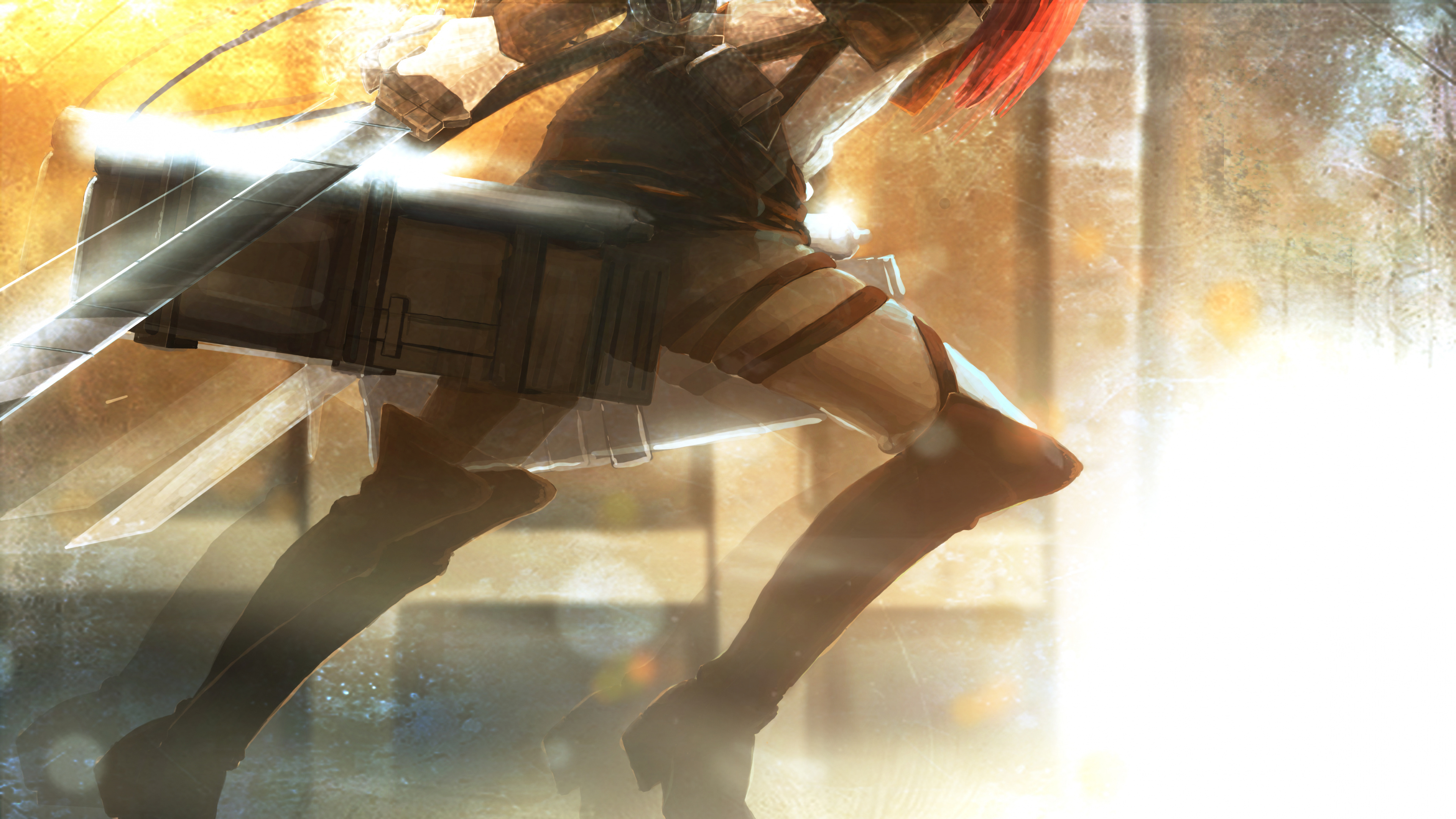 Обои Микаса Акерман, эрен йегер, Леви, Армин Арлерт, нападение на титан в разрешении 3840x2160