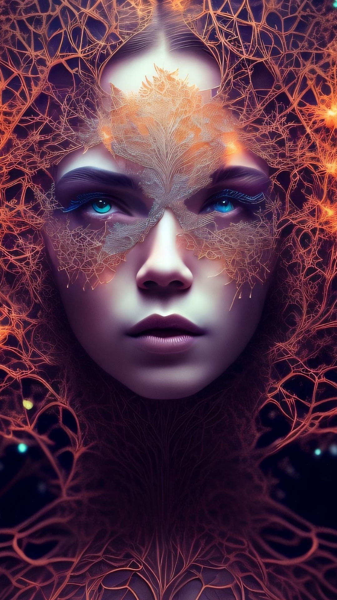 Обои фрактальное искусство, визуальное искусство, арт, подбородок, бровь в разрешении 1080x1920