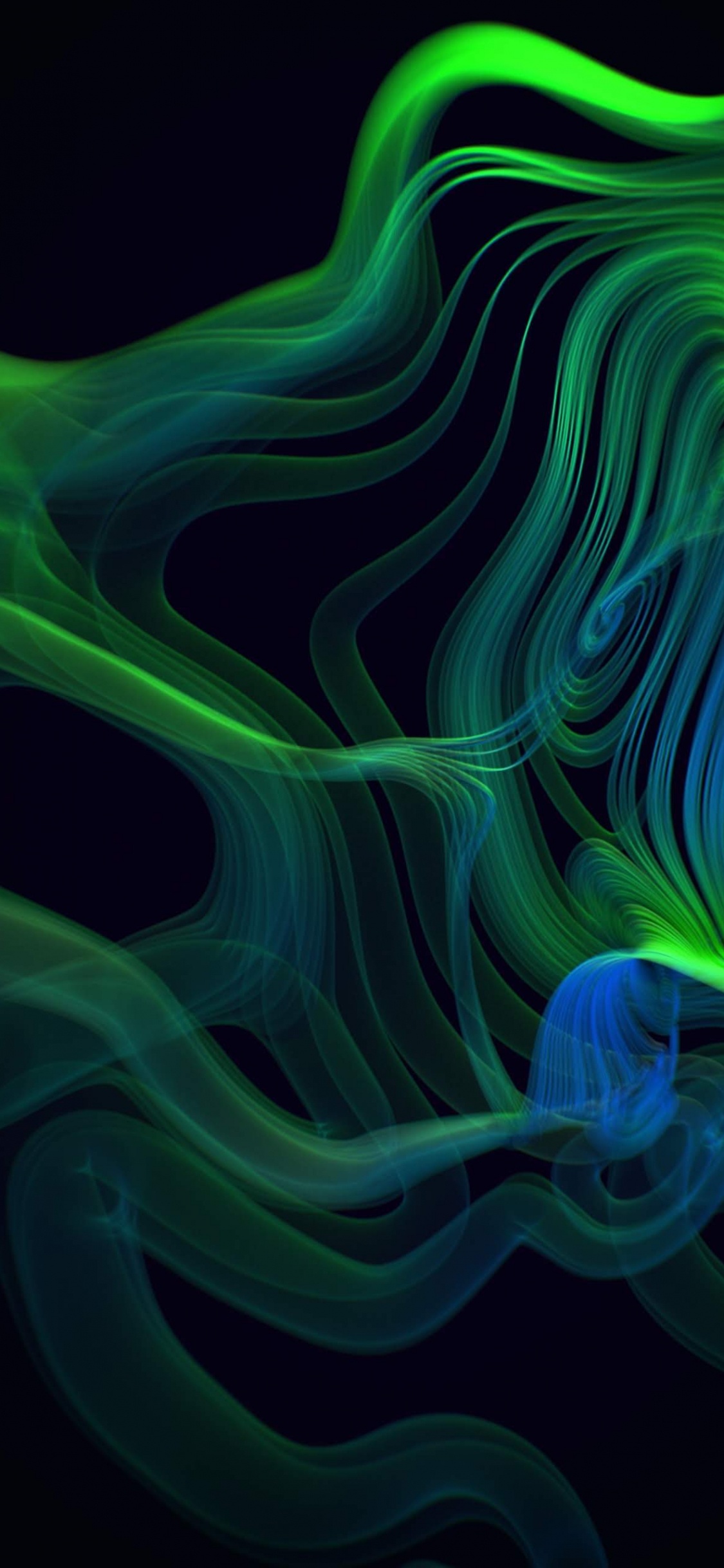 Обои Razer, Razer Phone 2, Google Pixel, синий, зеленый в разрешении 1125x2436