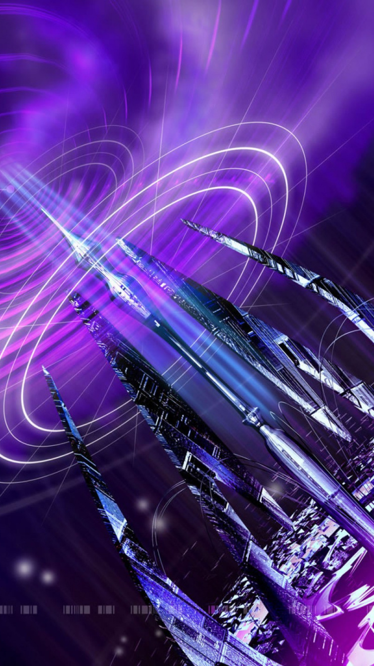 Обои пурпур, Фиолетовый, синий, свет, графика в разрешении 750x1334