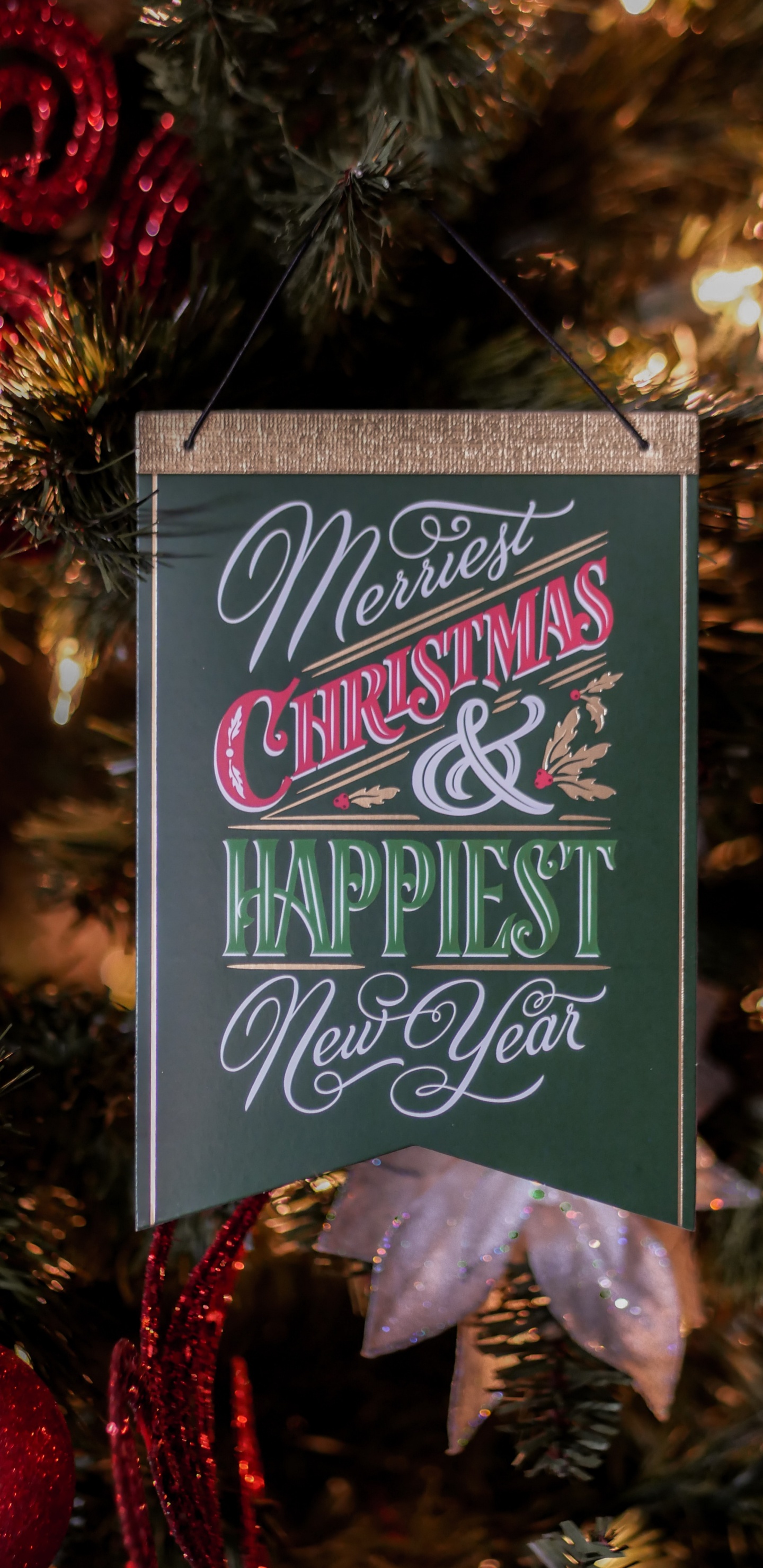 Обои Сочельник, праздничный орнамент, орнамент, Рождественские украшения, праздник в разрешении 1440x2960