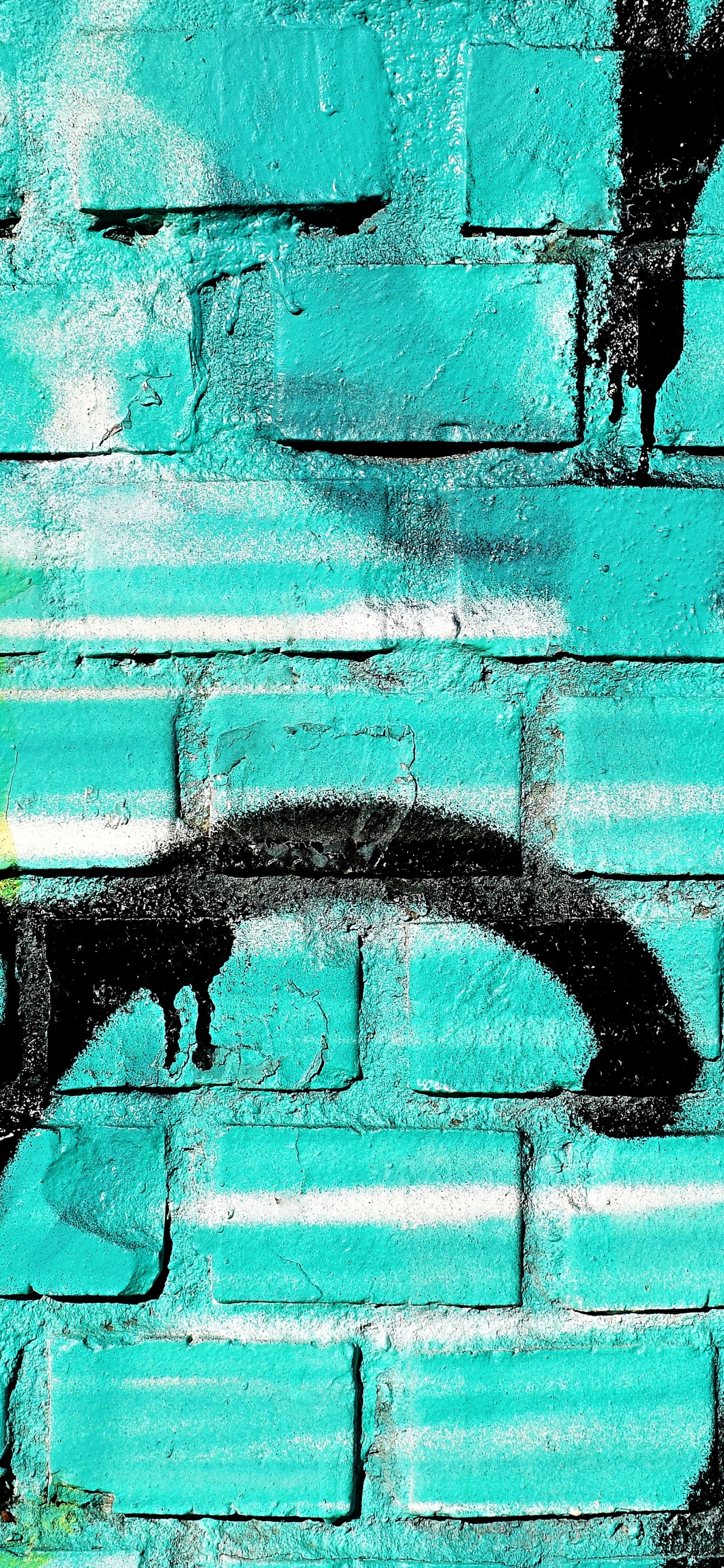 Обои фреска, бирюза, линия, граффити, арт в разрешении 1242x2688