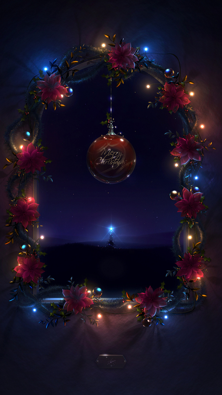 Обои Рождественский день, праздник, елка, свет, темнота в разрешении 750x1334