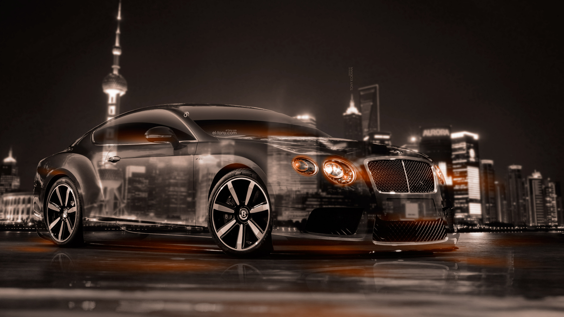 Обои район пудун, Бентли Моторс Лимитед, авто, седан, обод в разрешении 1920x1080