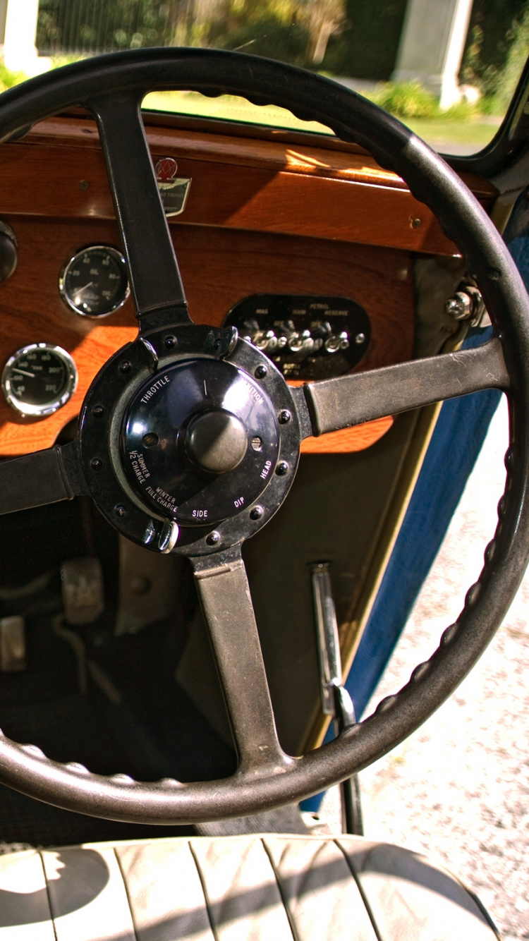 Обои рулевое колесо, Астон Мартин, классический автомобиль, рулевой часть, средний кронштейн в разрешении 750x1334