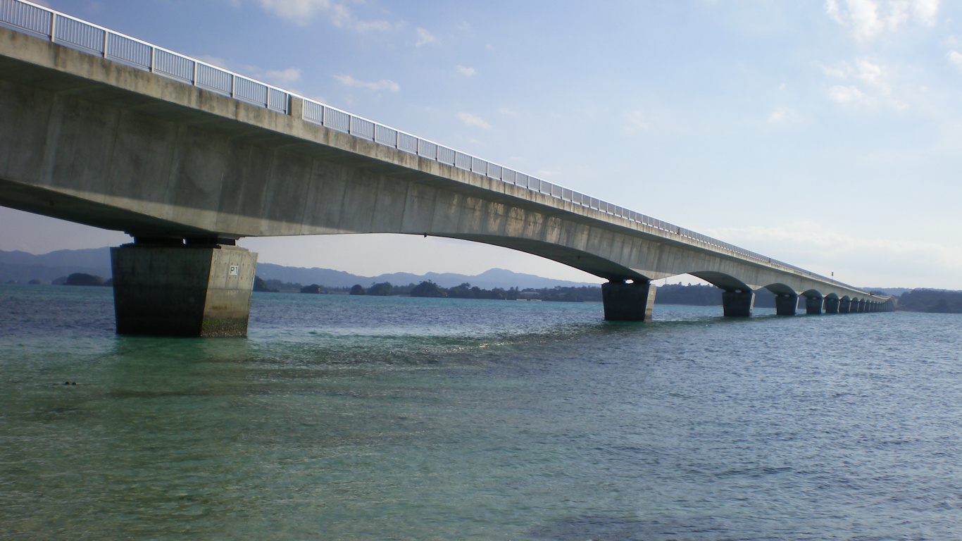 Обои балочный мост, мост, вантовый мост, Гирдерский мост, реки в разрешении 1366x768