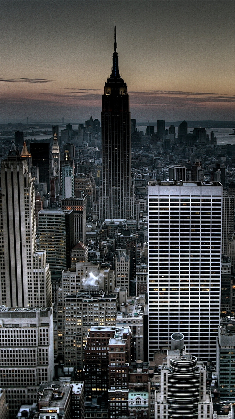 Обои Нью-Йорк, городской пейзаж, город, метрополия, городской район в разрешении 750x1334