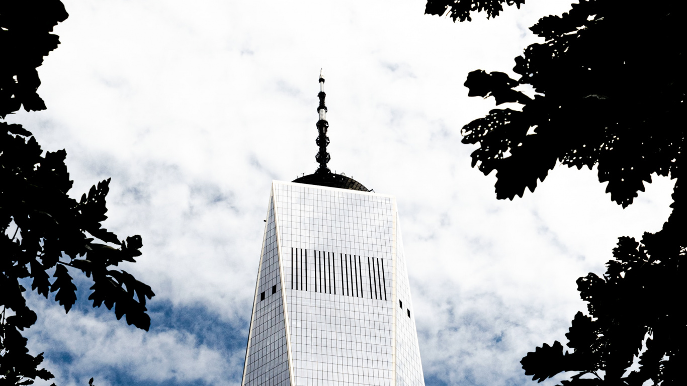 Обои небоскреб, архитектура, ориентир, вышка, белые в разрешении 1366x768