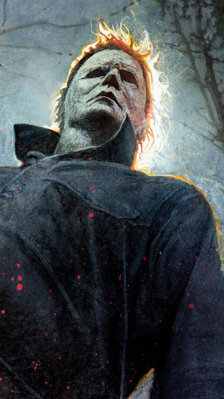 Обои Майкл Майерс, Хэллоуин, слэшер, дерево, кинорежиссер в разрешении 750x1334