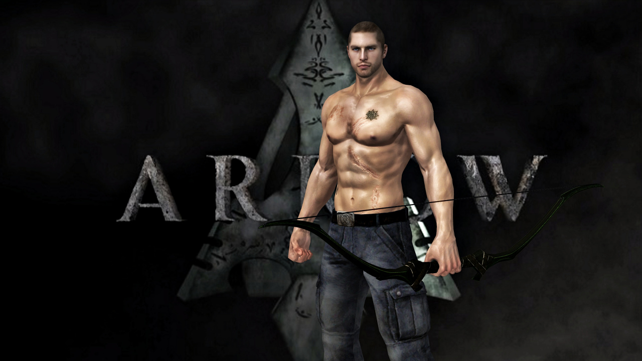 Обои Оливер Куин, Черная Канарейка, стрелка, мышца, фигурка в разрешении 1280x720