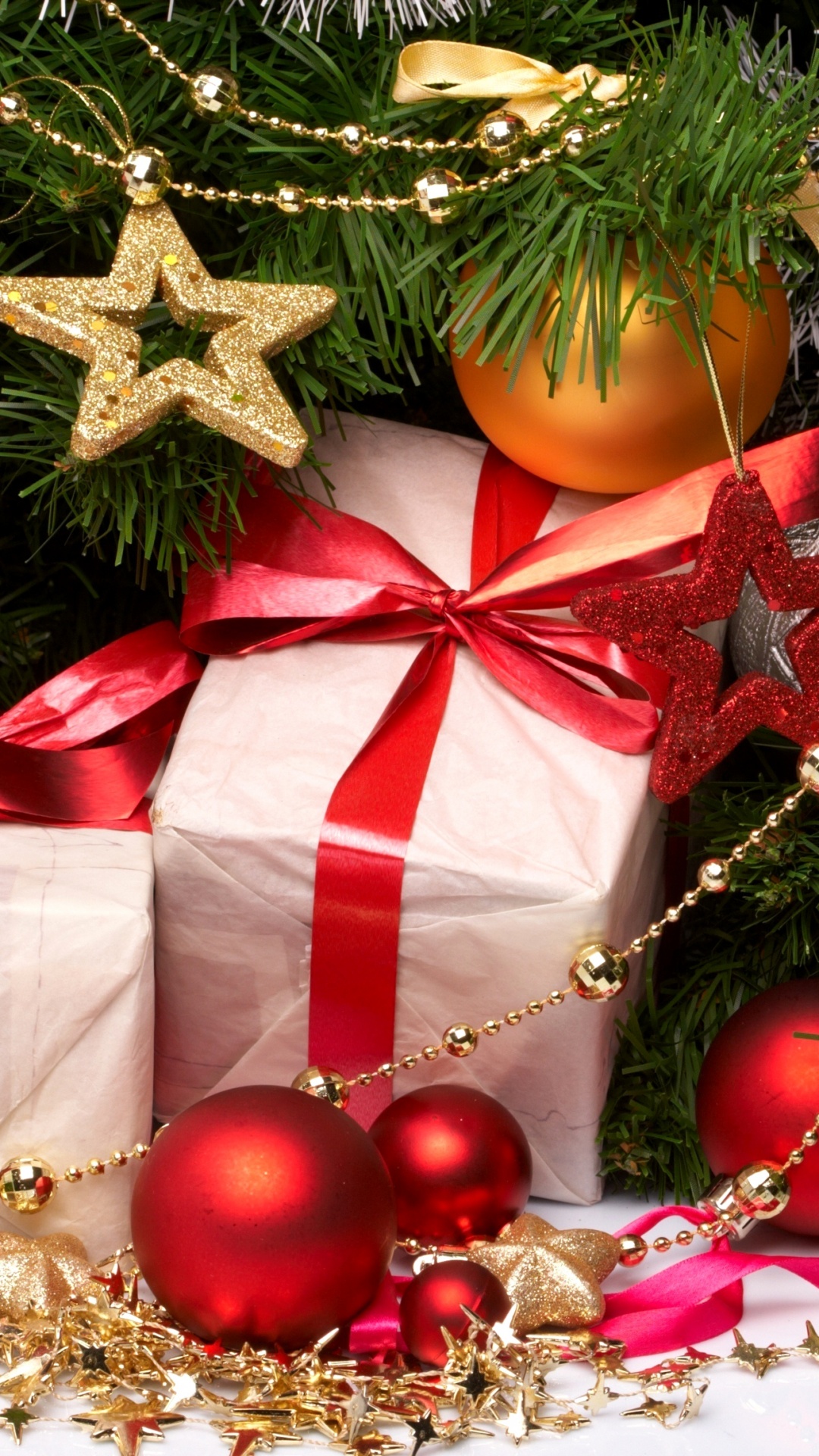 Обои елка, Рождественский подарок, подарок, Рождественские украшения, Рождественский день в разрешении 1080x1920