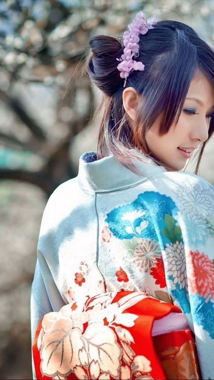 Обои кимоно, одежда, Япония, юката, гейша в разрешении 720x1280