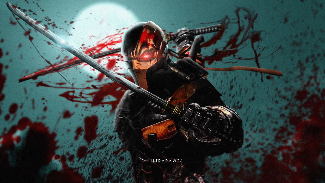 Обои Детстроук, комиксы dc, суперзлодей, супергерой, Бэтмен в разрешении 1280x720