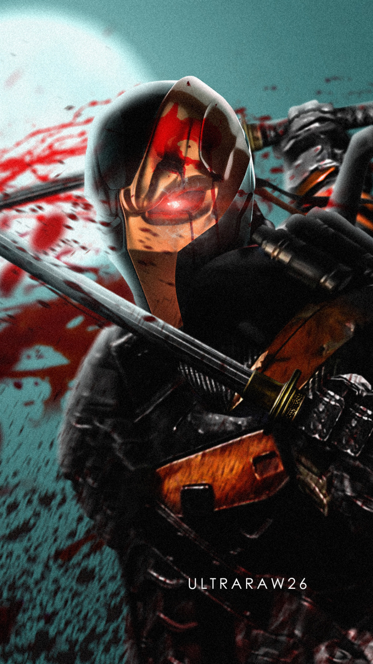 Обои Детстроук, комиксы dc, суперзлодей, супергерой, Бэтмен в разрешении 750x1334