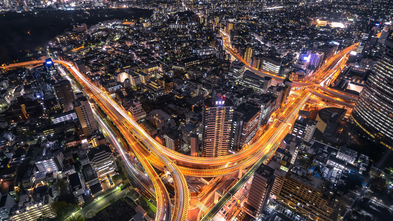 Обои городской пейзаж, городской район, город, метрополия, ориентир в разрешении 1366x768