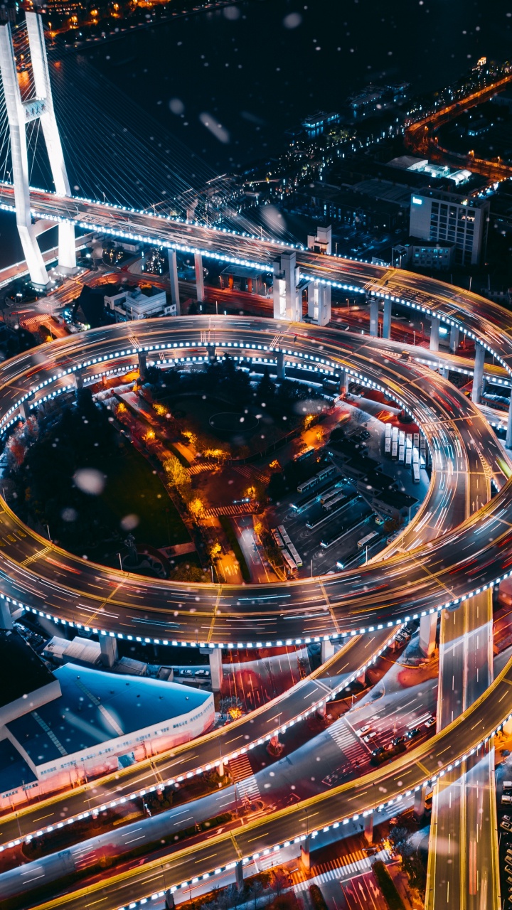 Обои ночь, метрополия, городской район, городской пейзаж, город в разрешении 720x1280