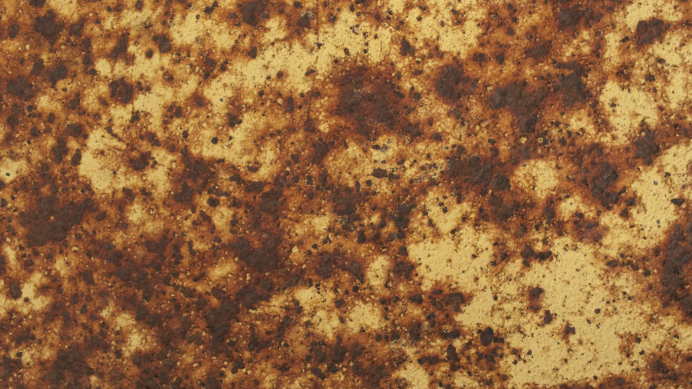 Обои металл, ржавчина, коричневый цвет, узор, почва в разрешении 1366x768
