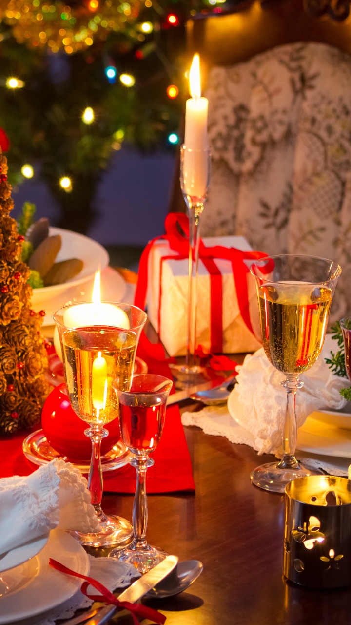 Обои Рождественский день, Рождественский ужин, праздник, ужин, Рождество в разрешении 720x1280