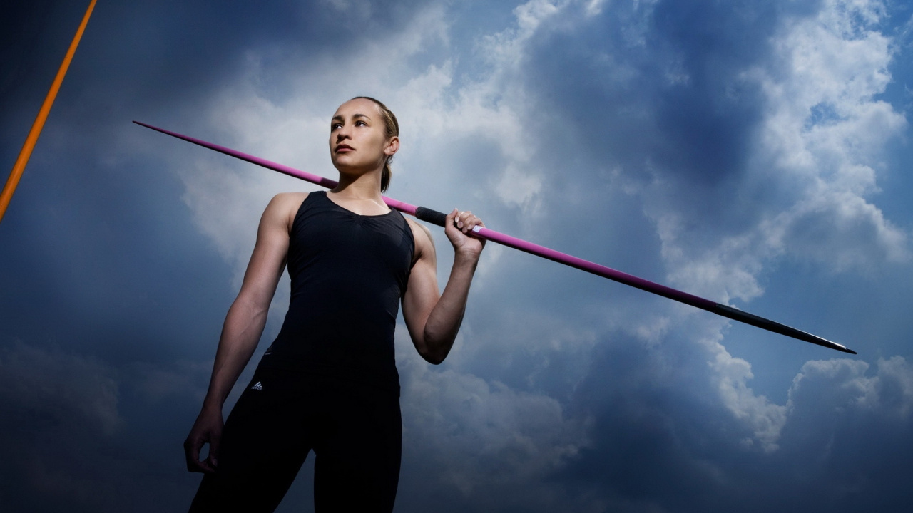 Обои спортсмен, облако, прыжки, веселье, стояние в разрешении 1280x720